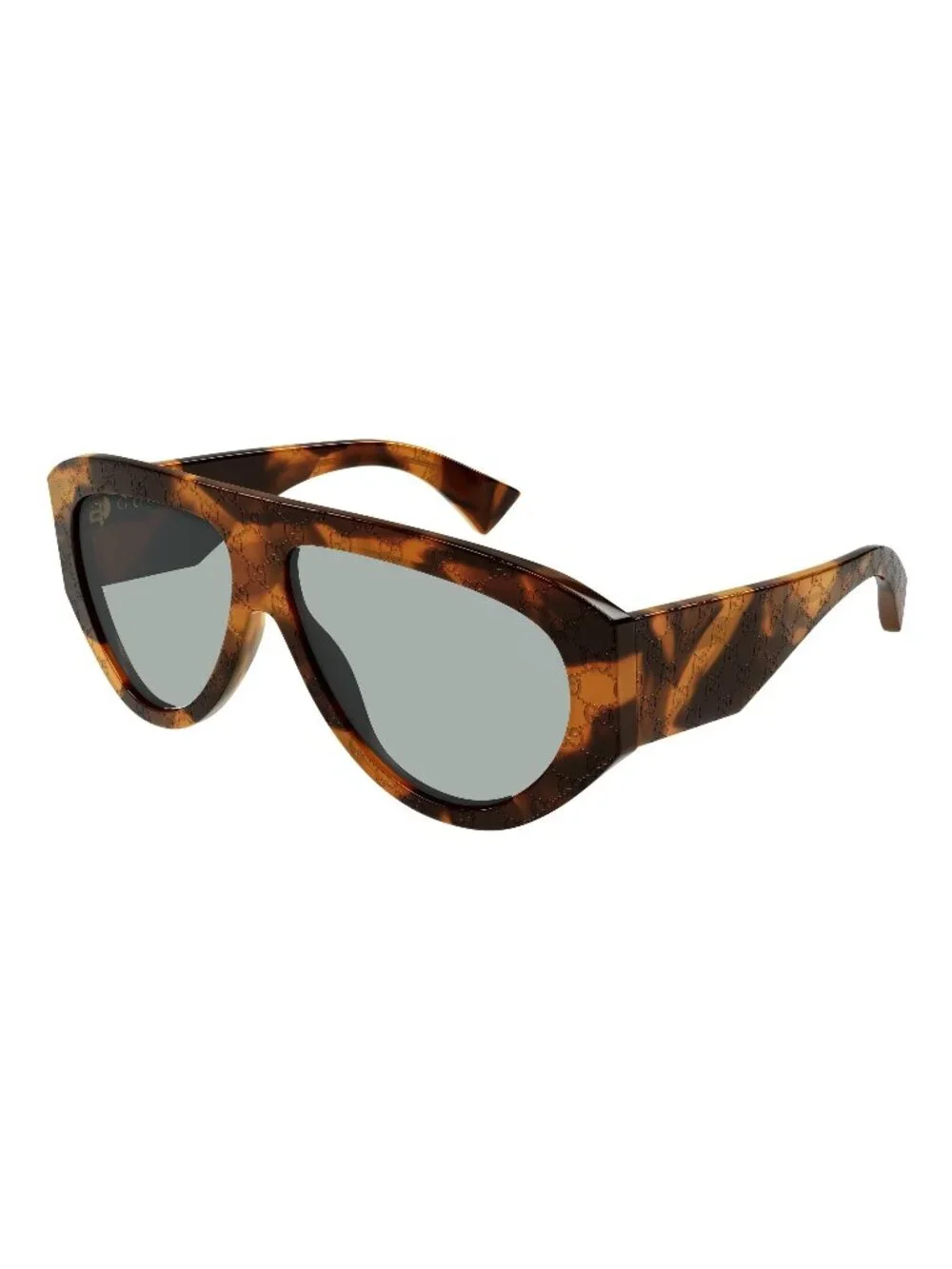 New Gucci Men's Sunglasses Havana Green Lens Acetate Frame GG2128S 003 58
